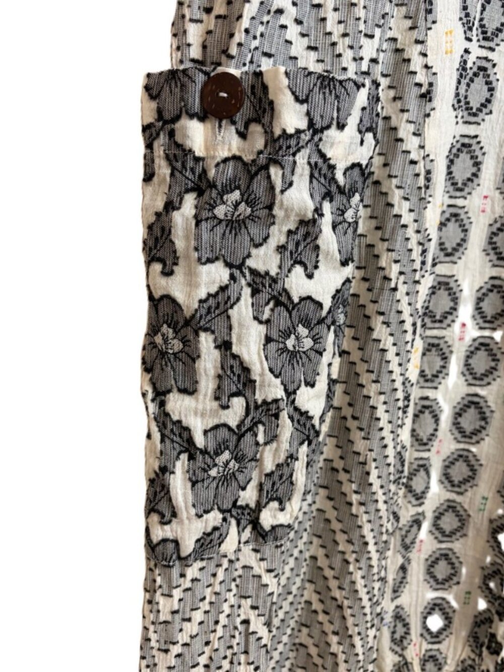 Sacred Threads Lantern Dress S/M Sleeveless Cotton Floral Geometric - Picture 10 of 11